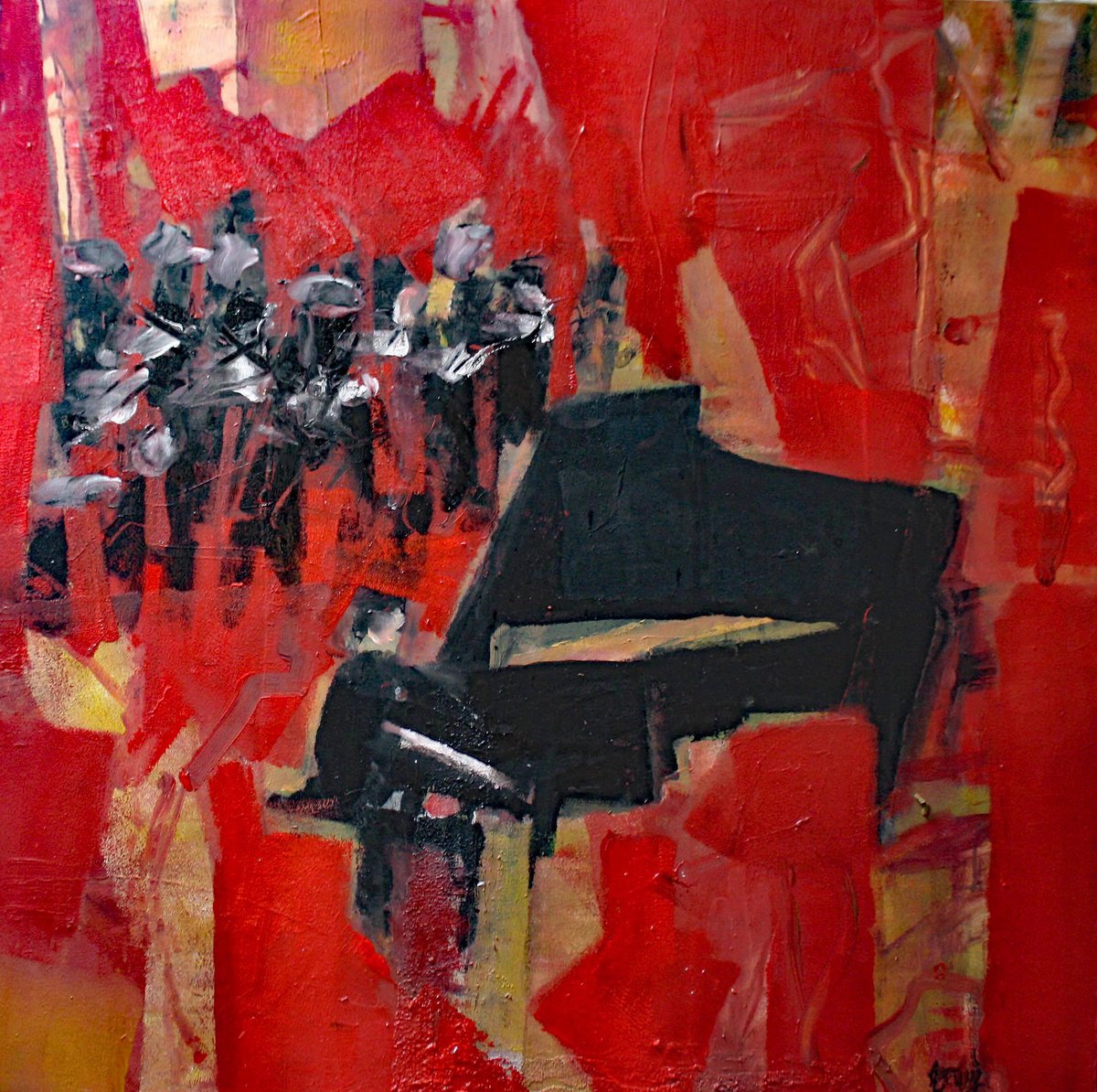 Pianiste En Concert By Jacques Donneaud, 35 X 35, Artwork For Sale On Artfinder