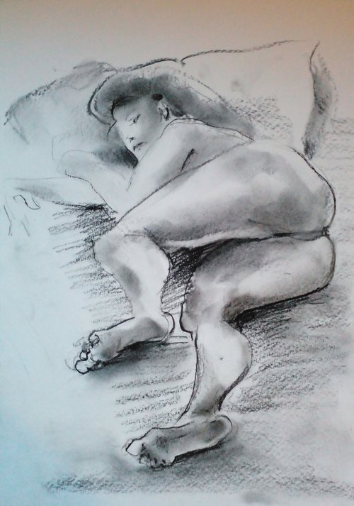 Girl lying by Oxana Raduga