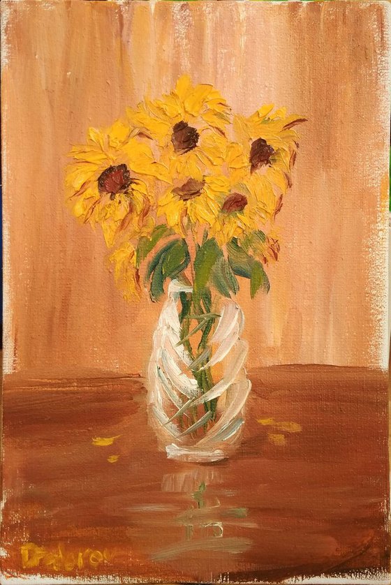 Sunflowers. still life in the vase