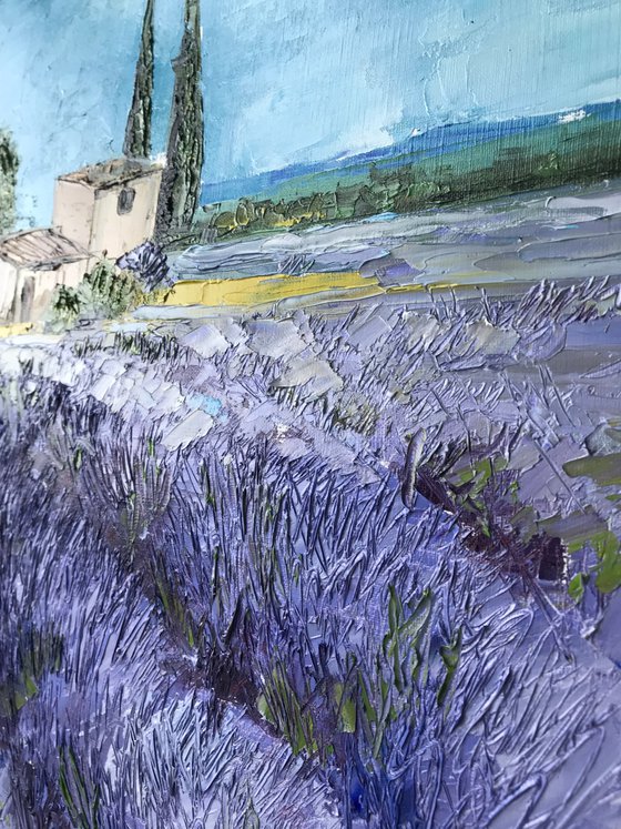 Provence lavender fields oil painting