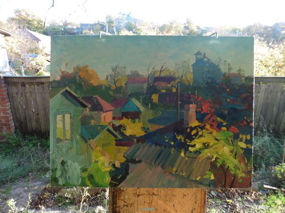 Roofs of Leskovitsa. Autumn