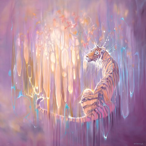 Tiger in the Ether Purple Ether by Gill Bustamante