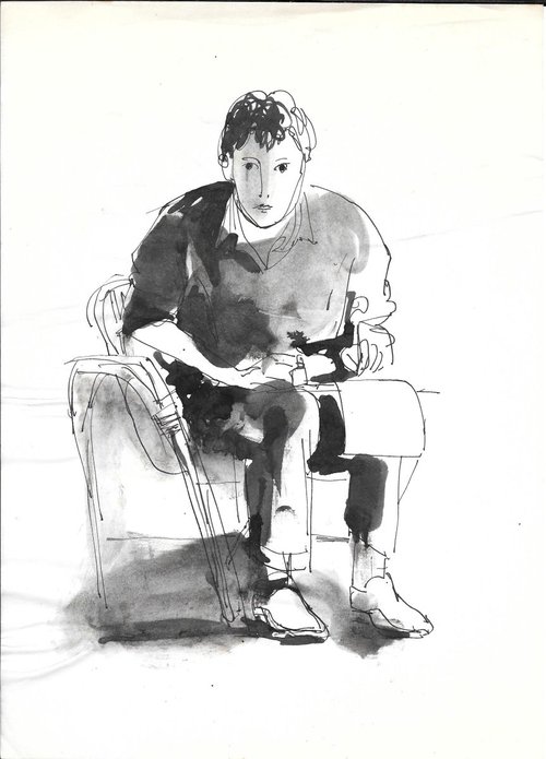 Self-portrait, rue Rochechouart, #2 21x29 cm by Frederic Belaubre
