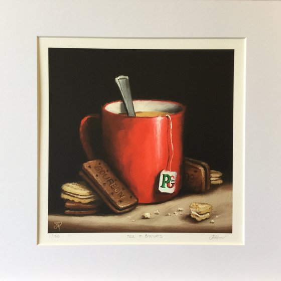 Tea and biscuits , still life