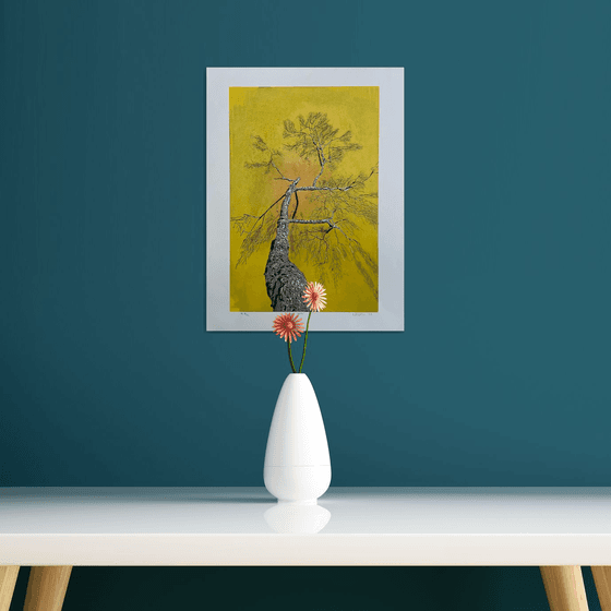 Birch Tree Linocut Print