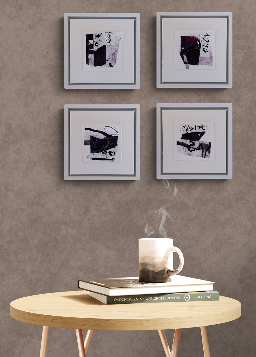 Abstract Acrylic Painting By Linda Coppens, 19 X 19", Co_2025_Series Of 4_1, Original Artwork