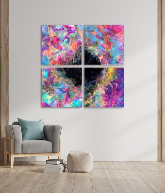 Luminquill Nebula (a quadtych)