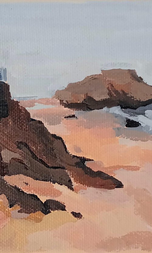 Postcard of Catherine's Island Castle beach by Sarah Adams