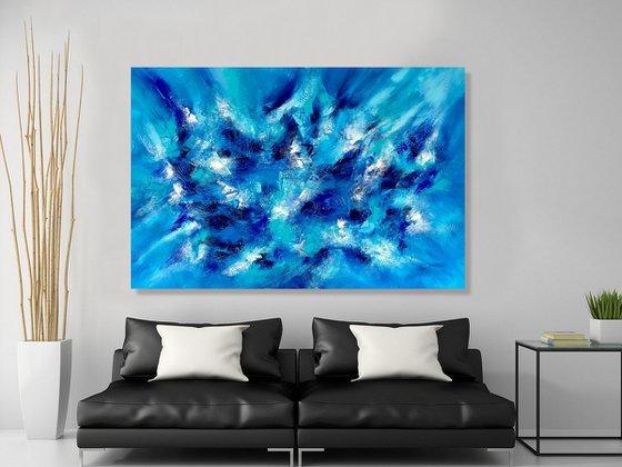 Avalon - XL LARGE,  ABSTRACT ART – EXPRESSIONS OF ENERGY AND LIGHT. READY TO HANG!