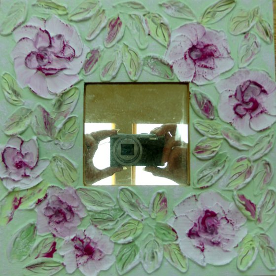 Mirror with Pink Roses