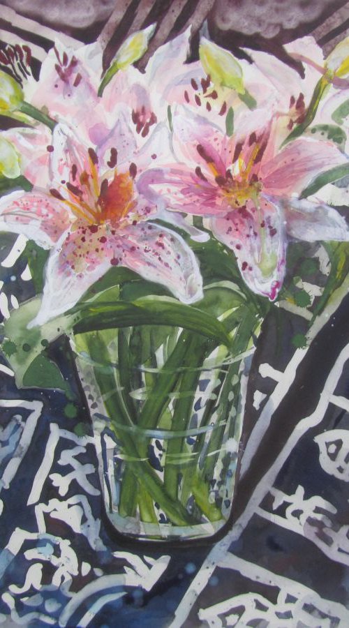 (large original) Lily Flowers by Violeta Damjanovic-Behrendt