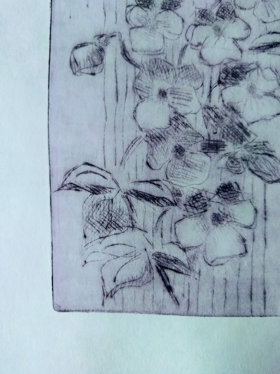 Violets #5. Purple ink.