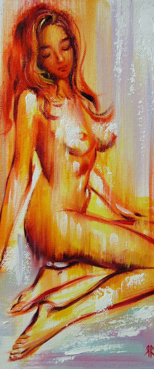 SITTING GIRL by Yaroslav Sobol