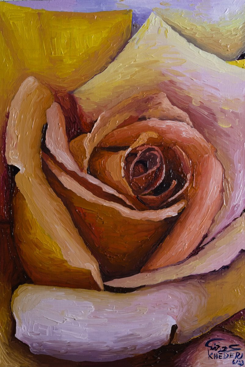 Orange Rose Close Up by Kheder