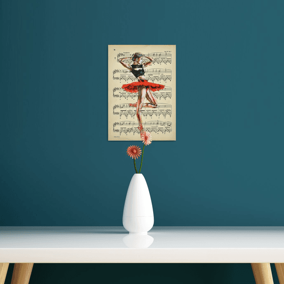 Ballerina XLVII- Vintage Music Page, GIFT idea