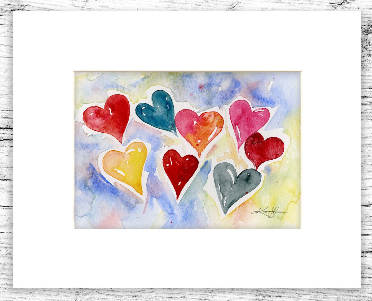 Valentine Heart 47 - Watercolor Painting by Kathy Morton Stanion by Kathy Morton Stanion