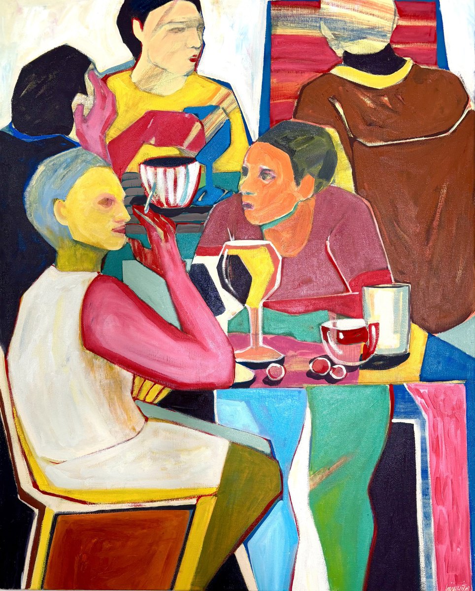 Expressive Portrait Oil Painting By Anahita Amouzegar, 24 X 30, Presence, Original Artwork