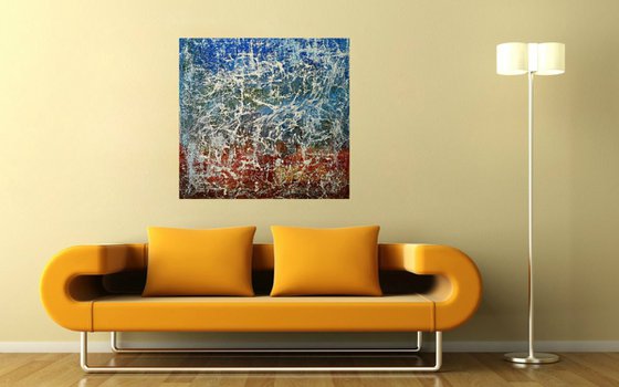 Our favorite song (n.294) - 95 x 90 x 2,50 cm - ready to hang - acrylic painting on stretched canvas