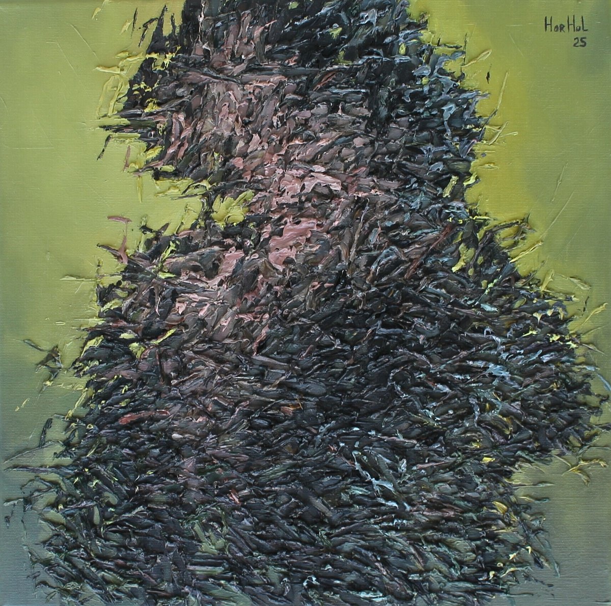 Organic Abstract Oil Painting By Olena Horhol, 16 X 16", Flowering 102, Original Artwork