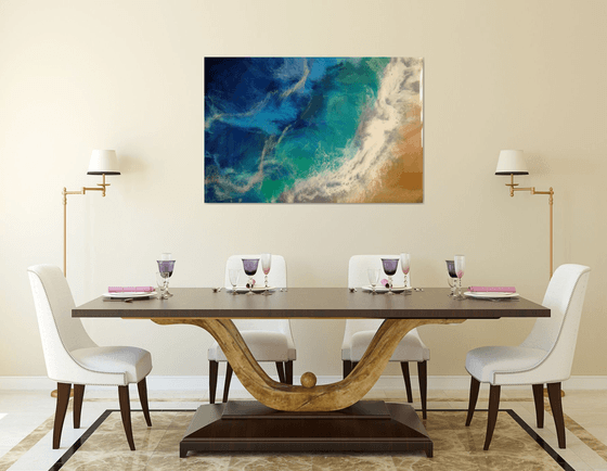 "Sea Wave" Resin Large painting