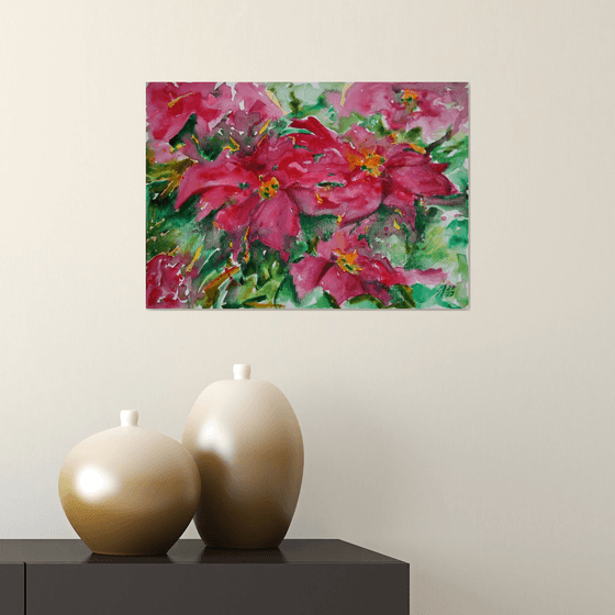 Poinsettia expression II / ORIGINAL PAINTING