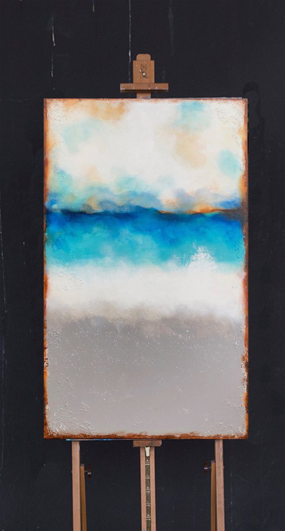 earthtones in blues (120 x 70 cm) Dee Brown