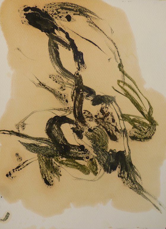 Expressive Gestural Sketch 4, oil on paper 24x32 cm