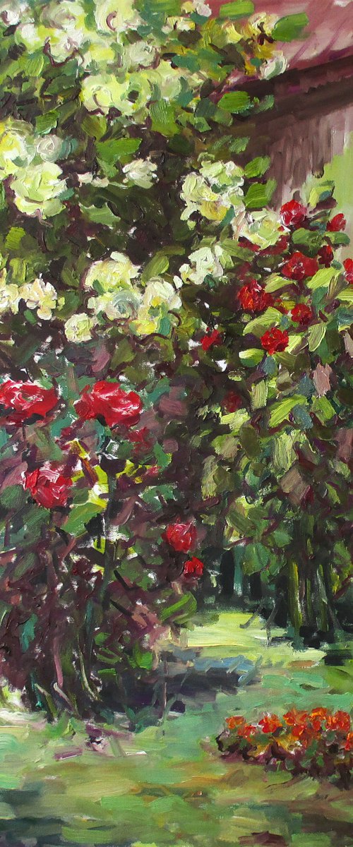 Roses in the garden by Liudvikas Daugirdas