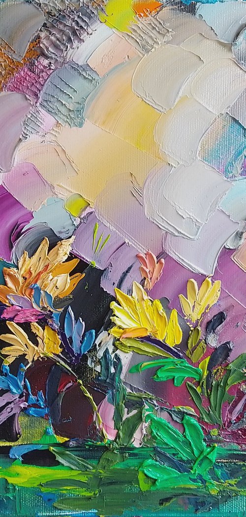 Flowers in the evening by Valentyna Sokolovska