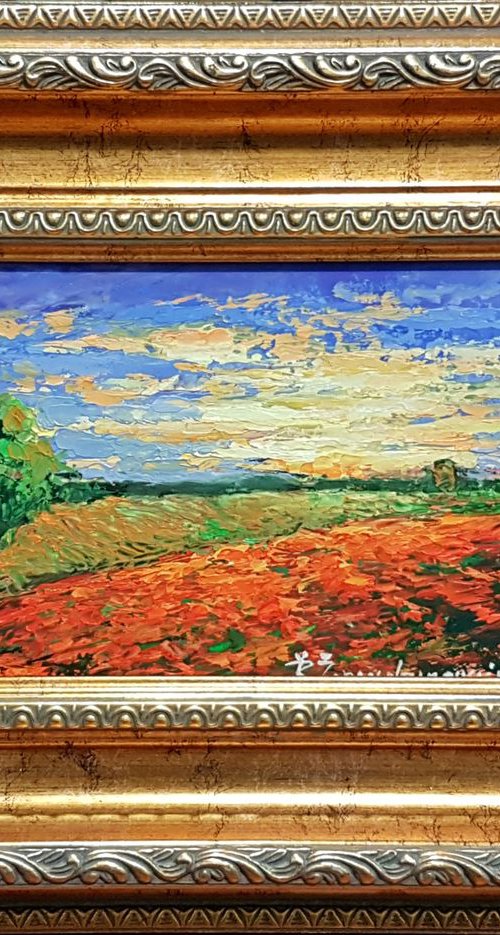 Red fields by Romas Zmuidzinavicius
