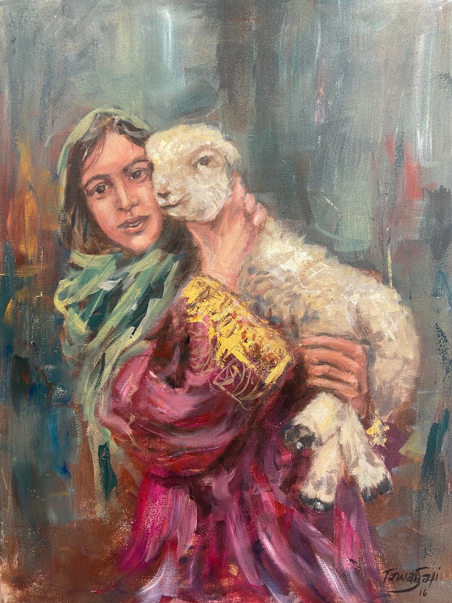 Afghan girl with her laam by Tawab Safi