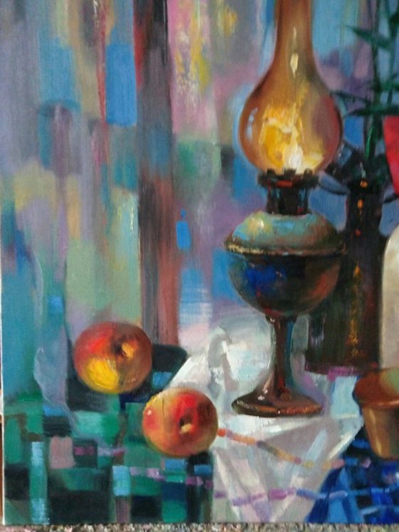 Still life with lamp
