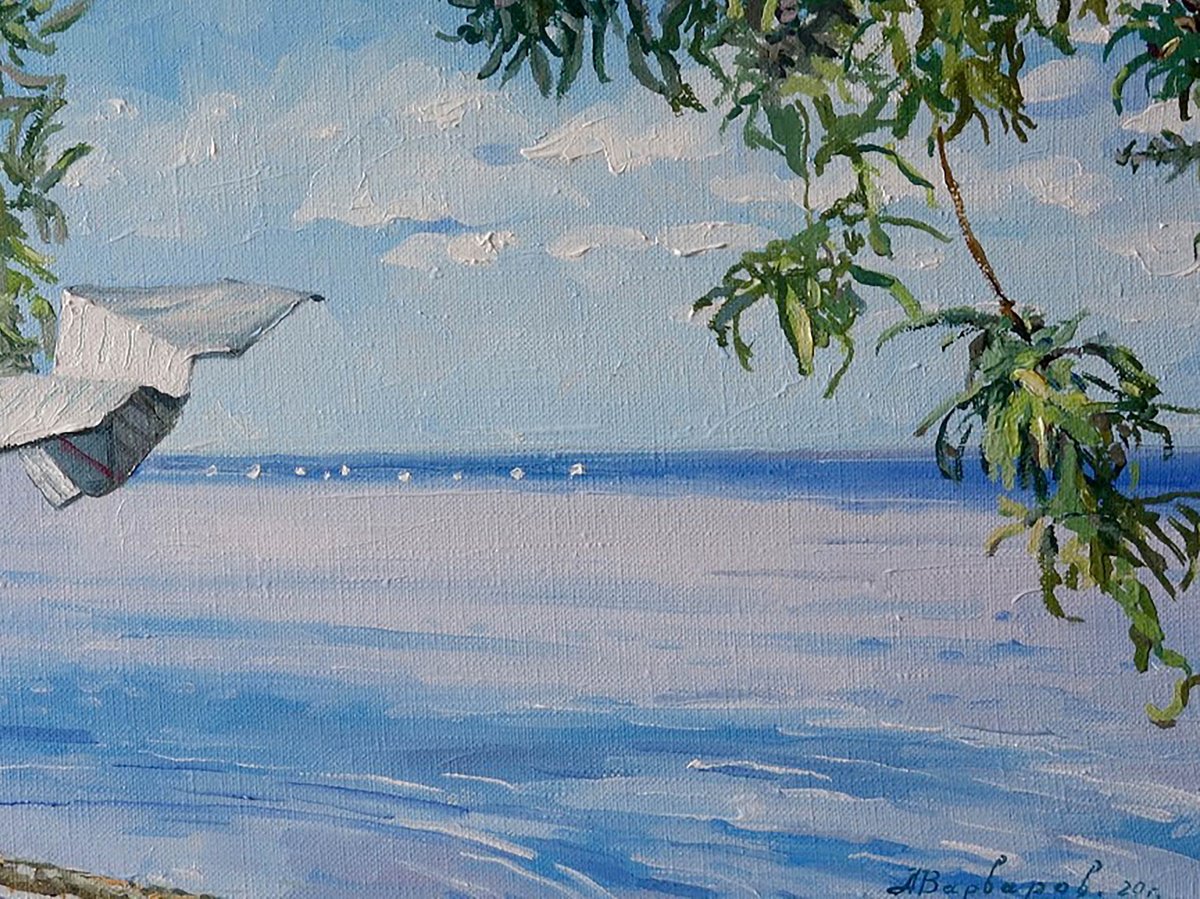 Photorealistic Landscape Giclee Print By Anatolii Varvarov, 28 X 20, Weekend By The Sea, Original Artwork