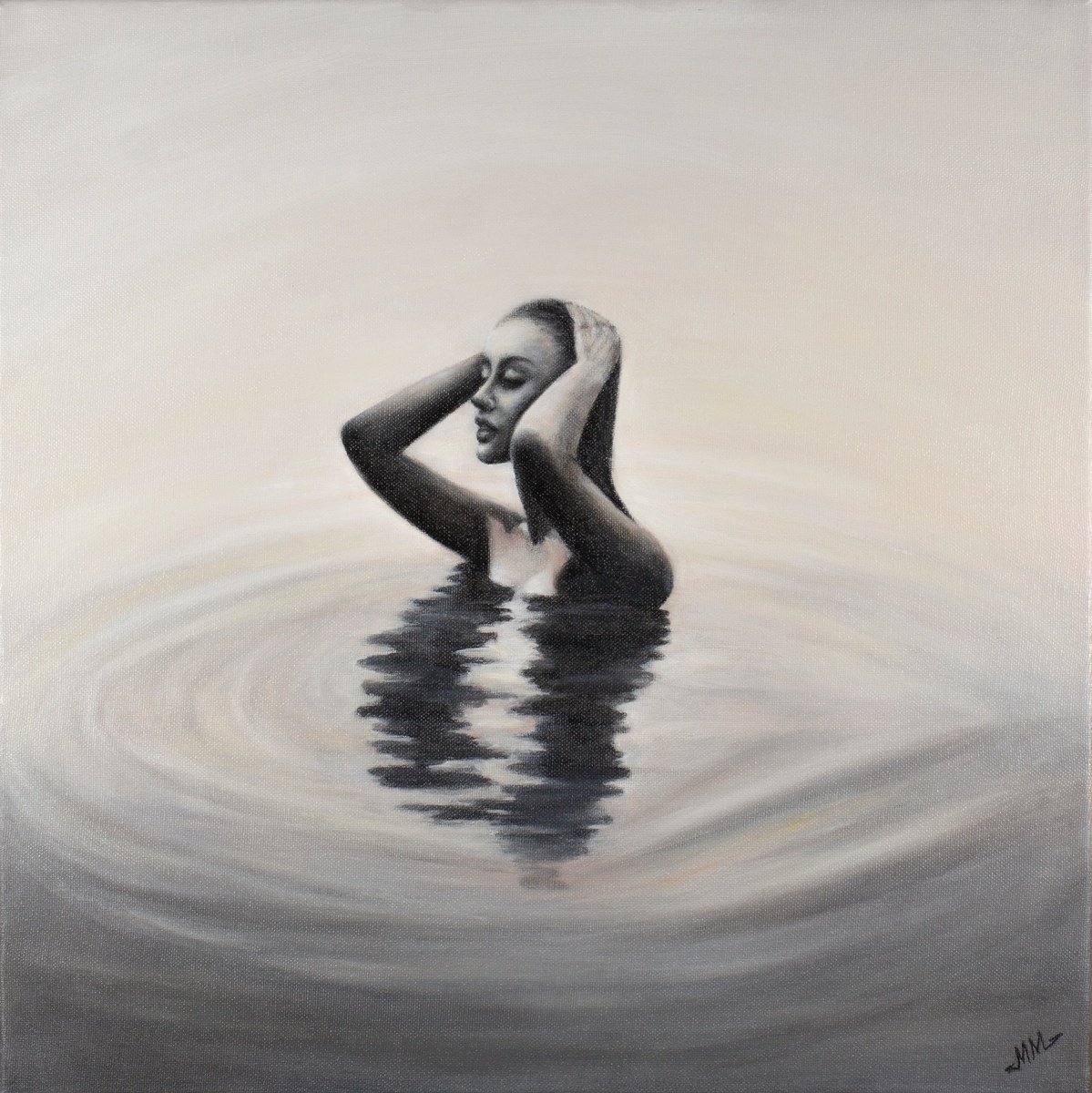 Expressive Oil Painting , The Daily Genesis By Mila Moroko, 20 X 20, Artwork For Sale On Artfinder
