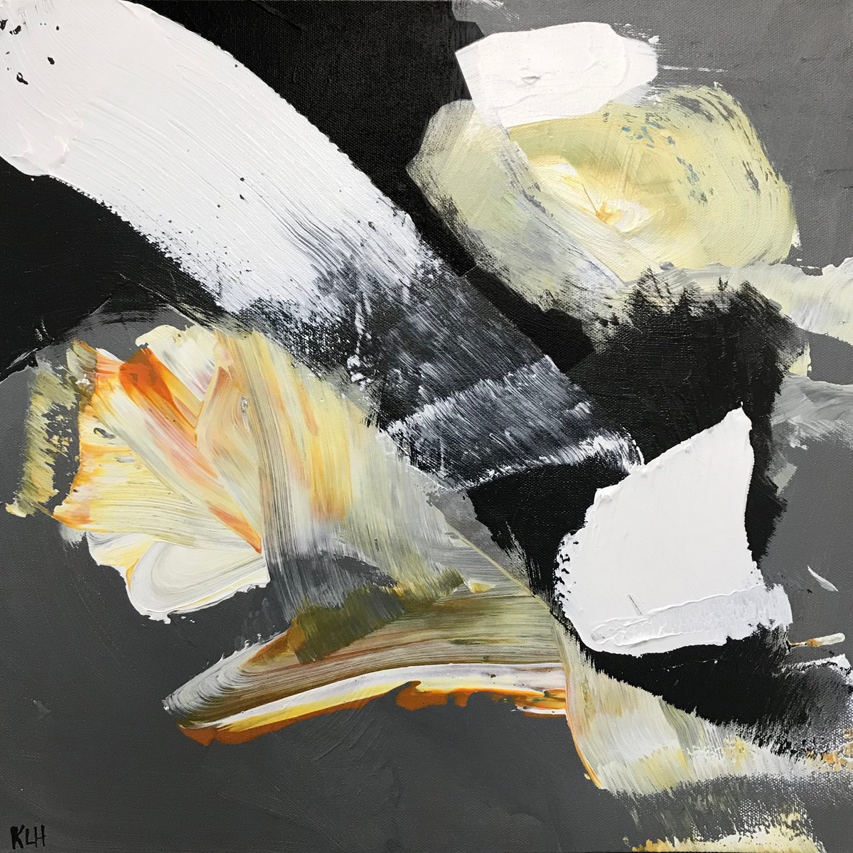 Organic Abstract Acrylic Painting By Kris Haas, 18 X 18", Shout It Out, Original Artwork