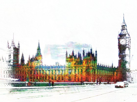 Colores, Londres, Big Ben/XL large original artwork