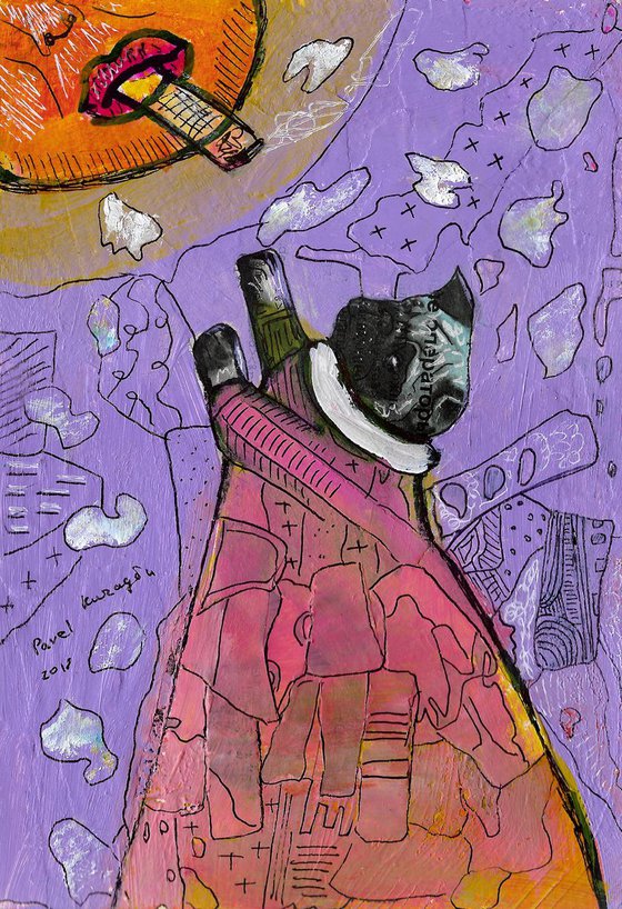 Pug and smoking sun