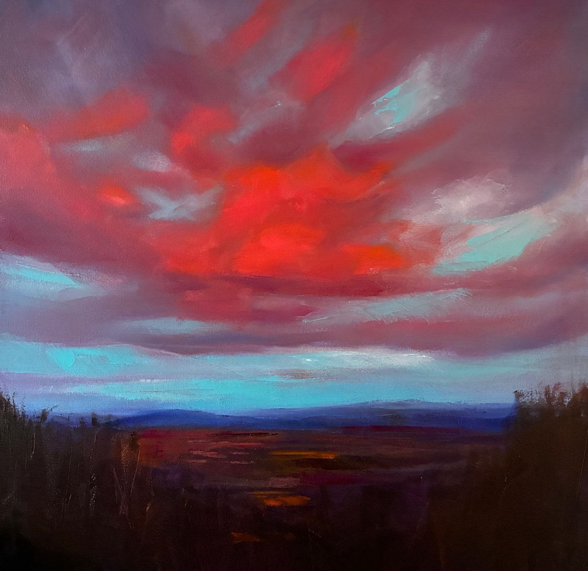 Eastnor Dusk By Francesca Currie, 31 X 31, Artwork For Sale On Artfinder