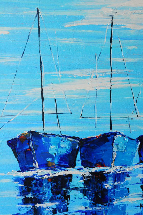 Pleasure Boats. Blue motive