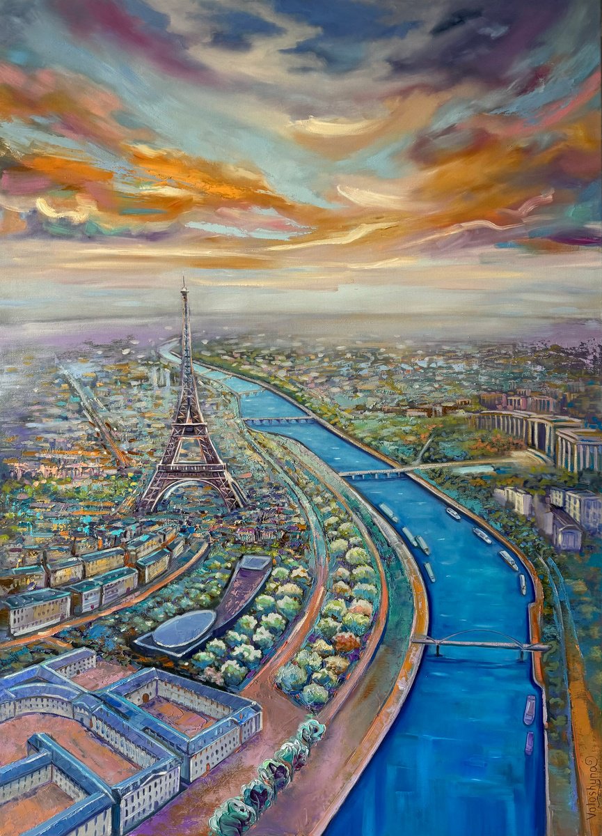 The Seine River In Paris By Mary Voloshyna, 31 X 43, Artwork For Sale On Artfinder