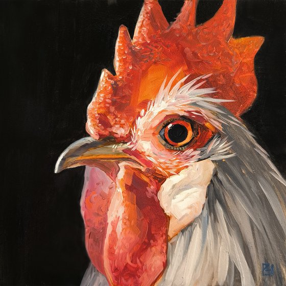 Rooster in profile