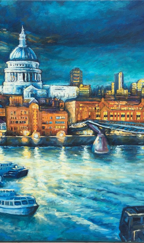 St. Paul's and Millennium Bridge by Patricia Clements