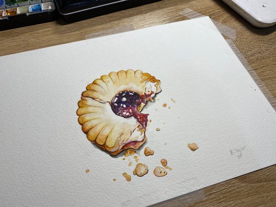 Oh crumbs… biscuit watercolour painting