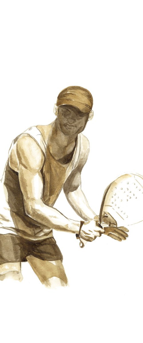 Padel Player Volodia  drawing by Anastassia Markovskaya