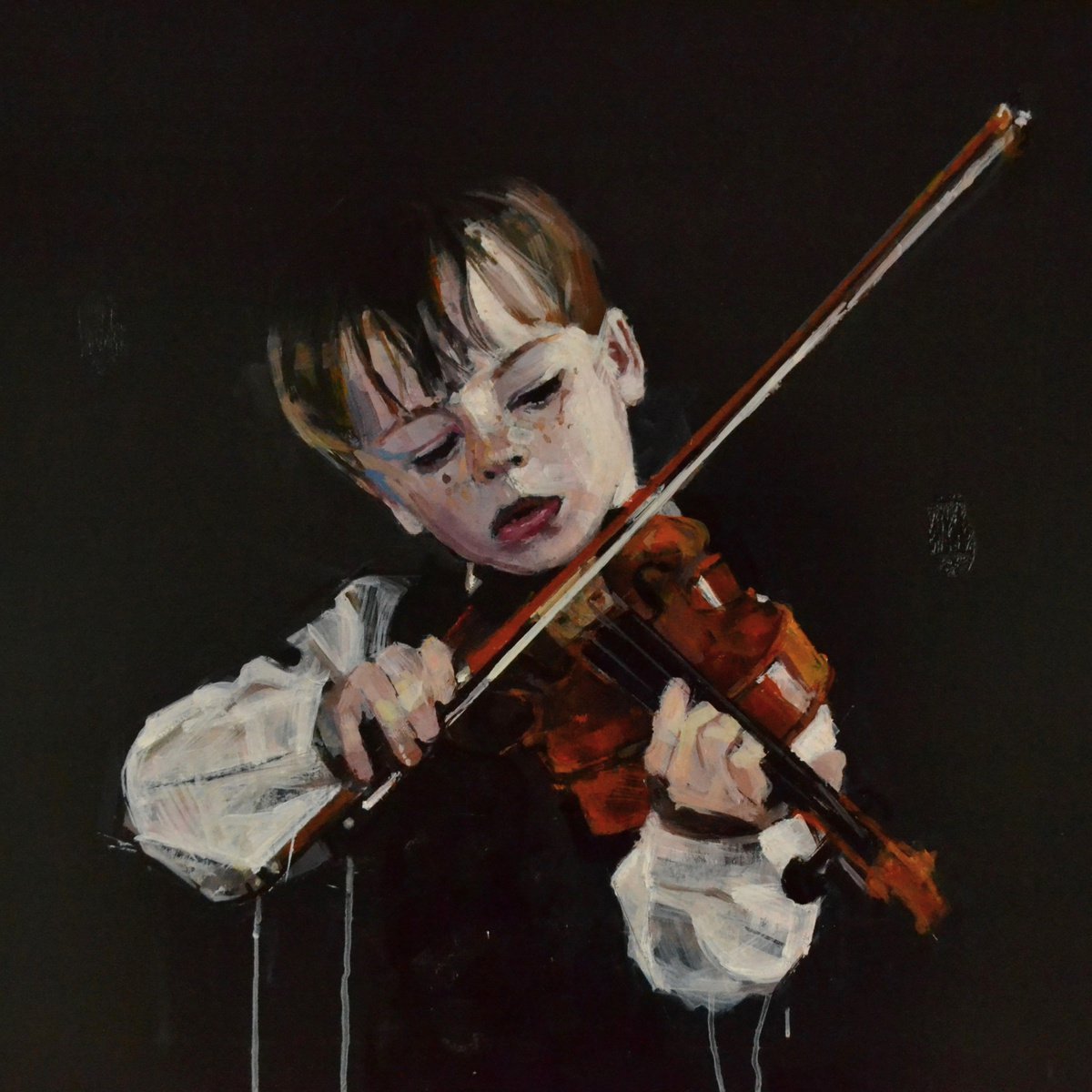 The Boy And His Violin By Marco Ortolan, 17 X 17, Artwork For Sale On Artfinder