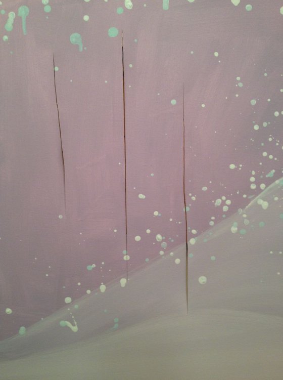 Fontana meet Pollock in a lilac wave