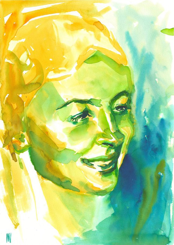 LOOK AT THAT!  - PORTRAIT - ORIGINAL WATERCOLOR PAINTING.