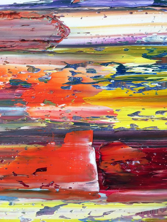 "Fire And Ice" - Save As Series - Original Extra Large PMS Abstract Diptych Oil Paintings On Canvas - 48" x 48"