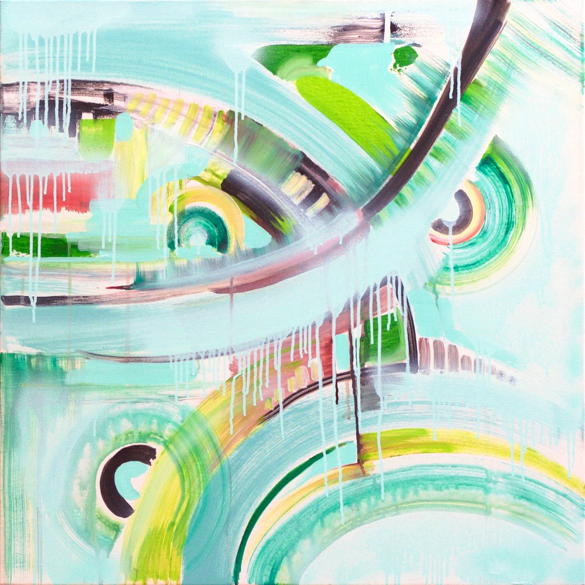 Abstract in Cyan Blue by Laura Sttefeld