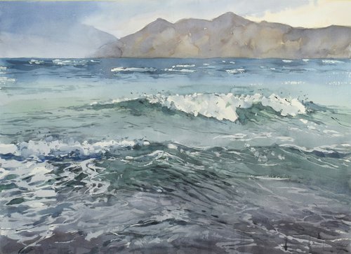 Stormy sea 2 ( 74X54 ) by Goran Žigolić Watercolors